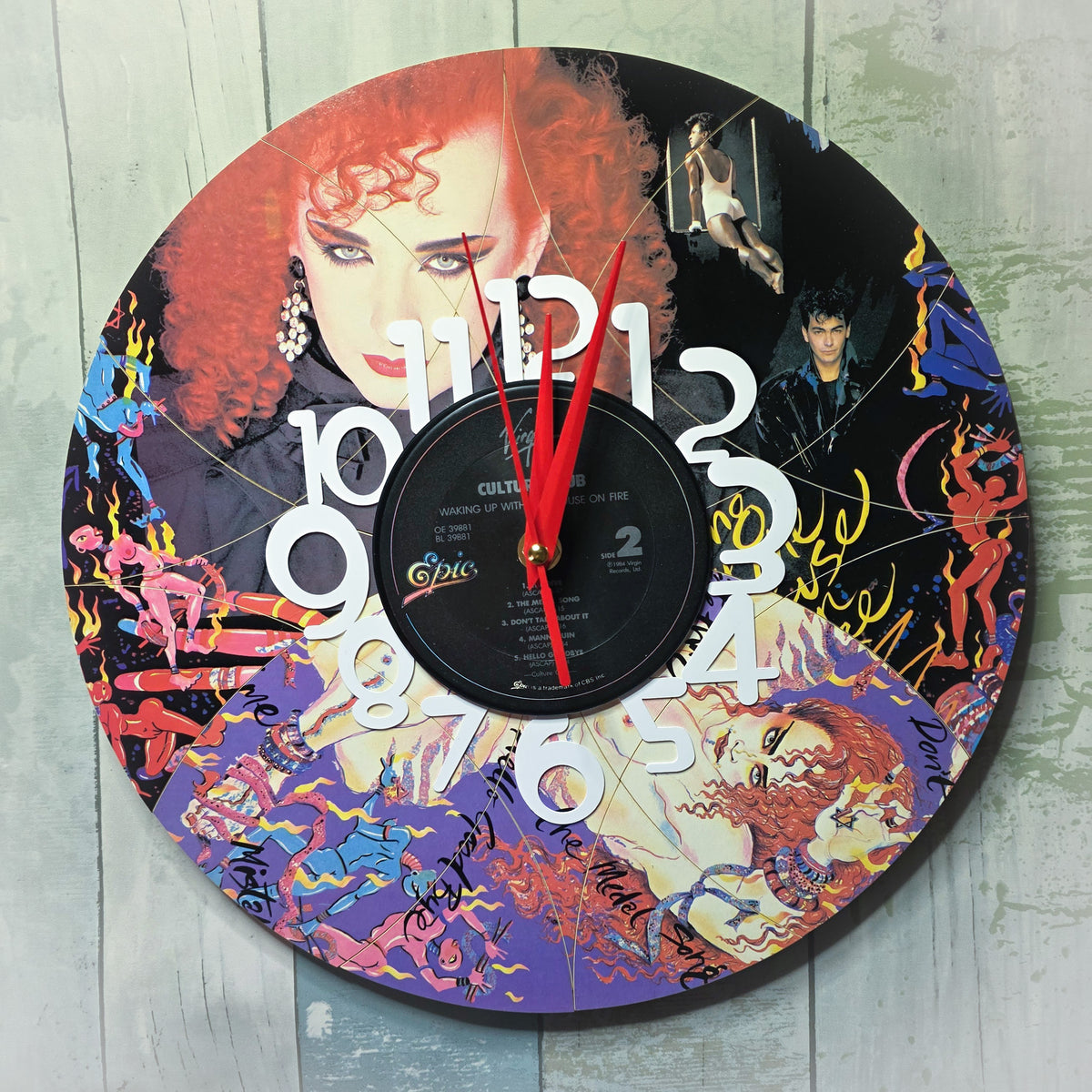 Culture Club - Waking Up with the House on Fire - Vinyl Record Clock