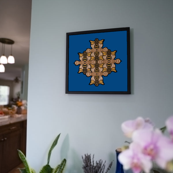 Bee Puzzle, Wood Puzzle,  honeybee, fidget puzzle, bee lover, Escher, wall art, framed art, fine art