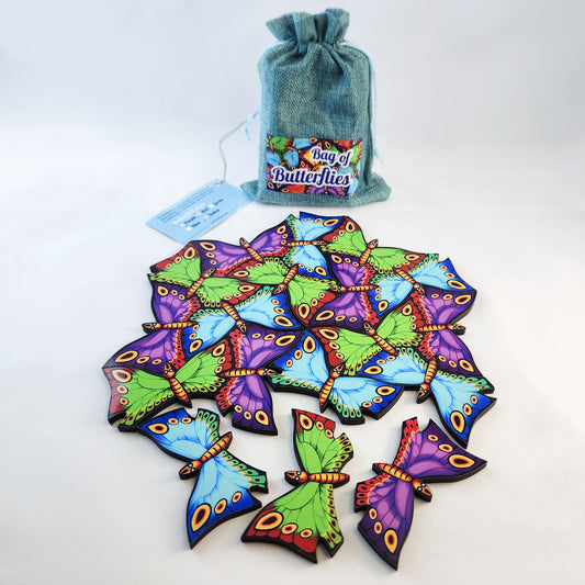 Butterfly puzzle, wooden tessellation puzzle, endless puzzle