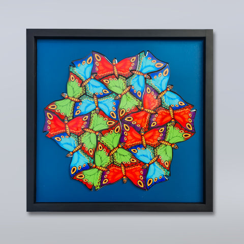 Framed and Magnetized Butterfly wooden puzzle
