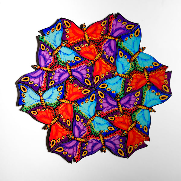 Butterfly wooden puzzle, tessellation puzzle, endless puzzle