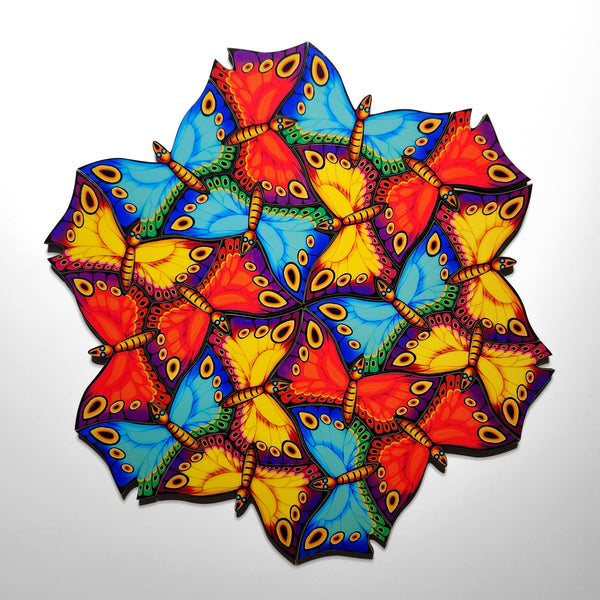 Butterfly wooden puzzle, tessellation puzzle, endless puzzle