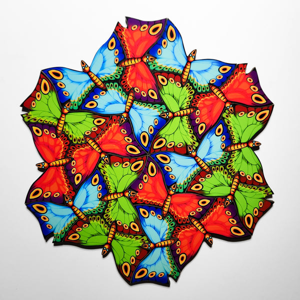 Butterfly wooden puzzle, tessellation puzzle, endless puzzle