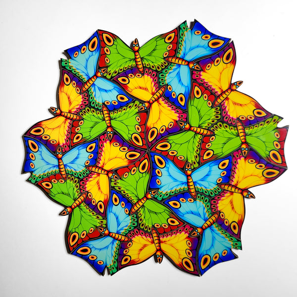 Butterfly wooden puzzle, tessellation puzzle, endless puzzle